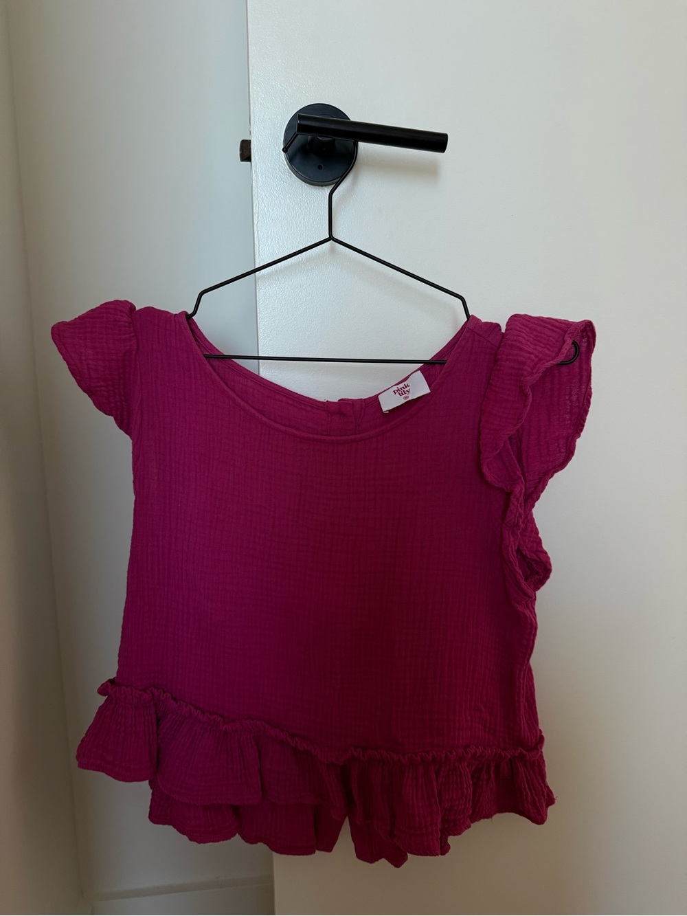 Pink Lily Ruffle Top